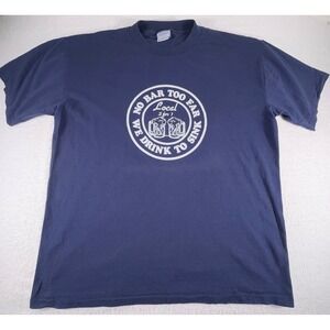 Vintage All Sport Shirt Mens XL Blue Navy USA Single Stitch Pre Shrunk